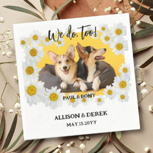 Floral Dog Cat Pet Photo Dog Lover Wedding Custom Napkins