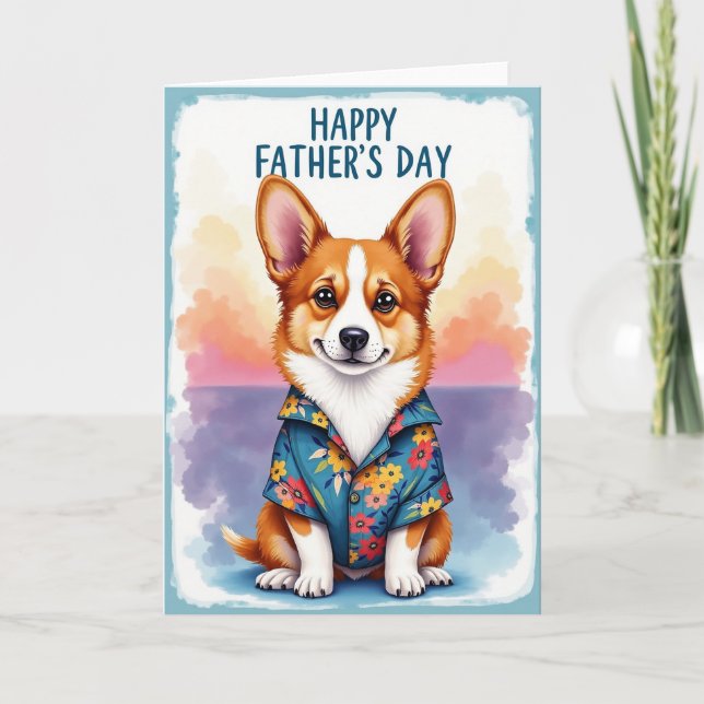 Floral Dog Fathers Day Card (Front)