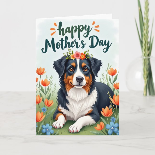Floral Dog Friend Card (Front)