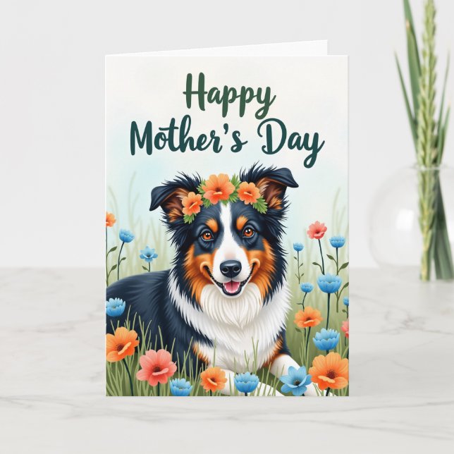 Floral Dog Greeting Card (Front)