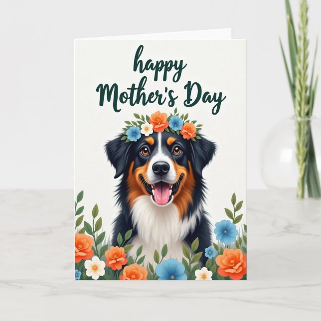 Floral Dog Mom Happy Card (Front)