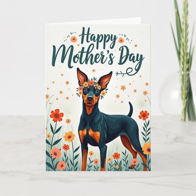 Floral Dog Mother Wish Card (Front)