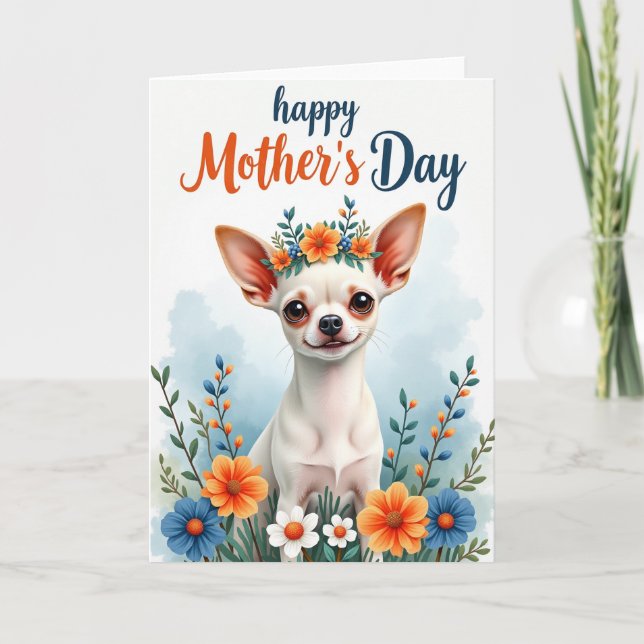 Floral Dog Mothers Day Art Card (Front)
