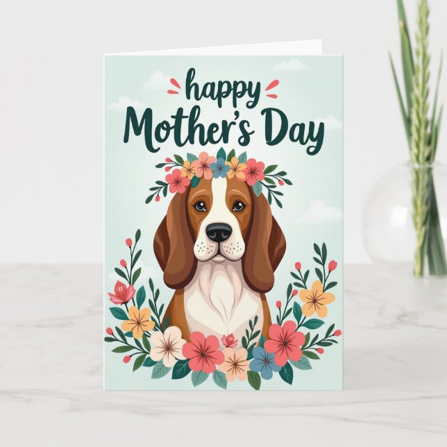 Floral Dog Mothers Day Card (Front)