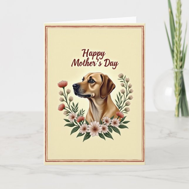 Floral Dog Mothers Day Celebration Card (Front)