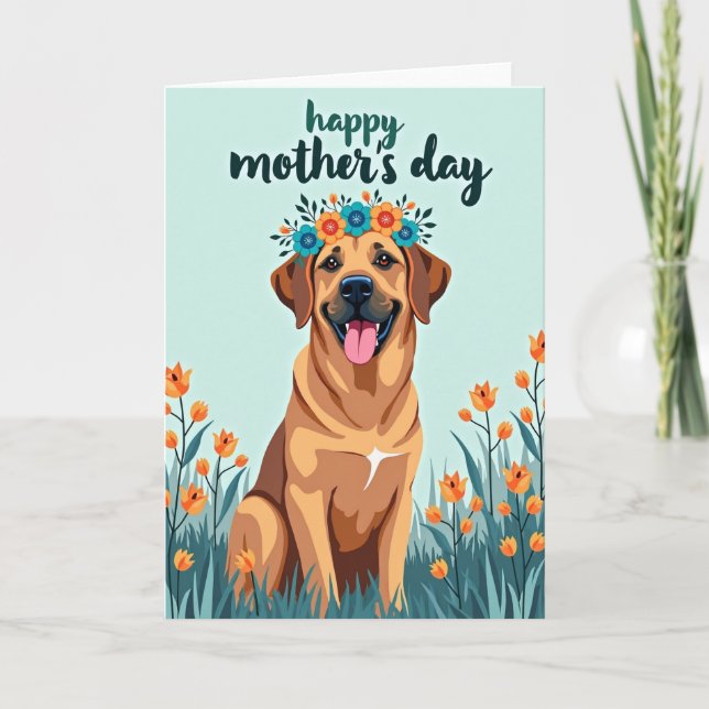 Floral Dog Pattern Card (Front)