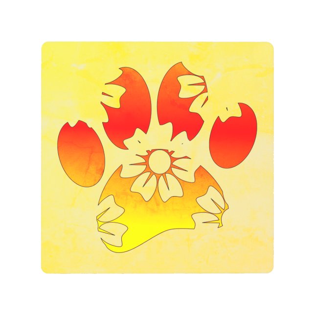 Floral Dog Paw Print (Front)