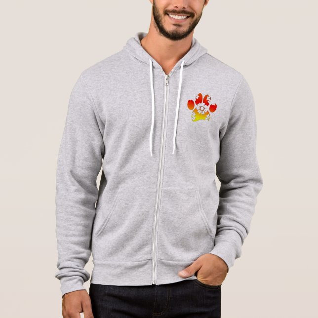 Floral Dog Paw Print Hoodie (Front)