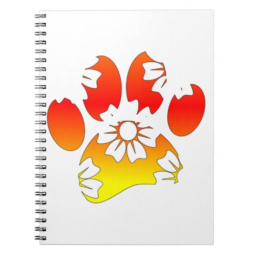 Floral Dog Paw Print Notebook