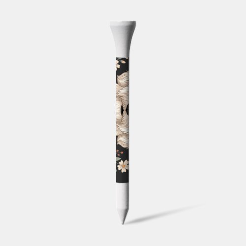 Floral Dog Portrait Botanical Wreath Golf Tees
