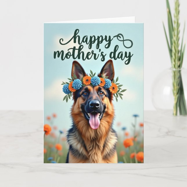 Floral Dog Portrait Card (Front)