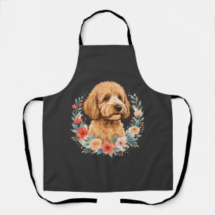 Floral Dog Round Sublimation Apron