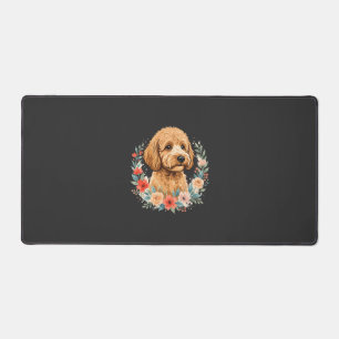 Floral Dog Round Sublimation Desk Mat