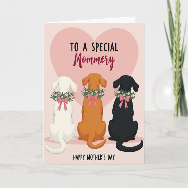 Floral Dogs Mothers Day Card (Front)