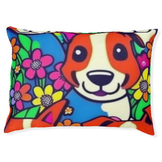 Floral dogs pet bed