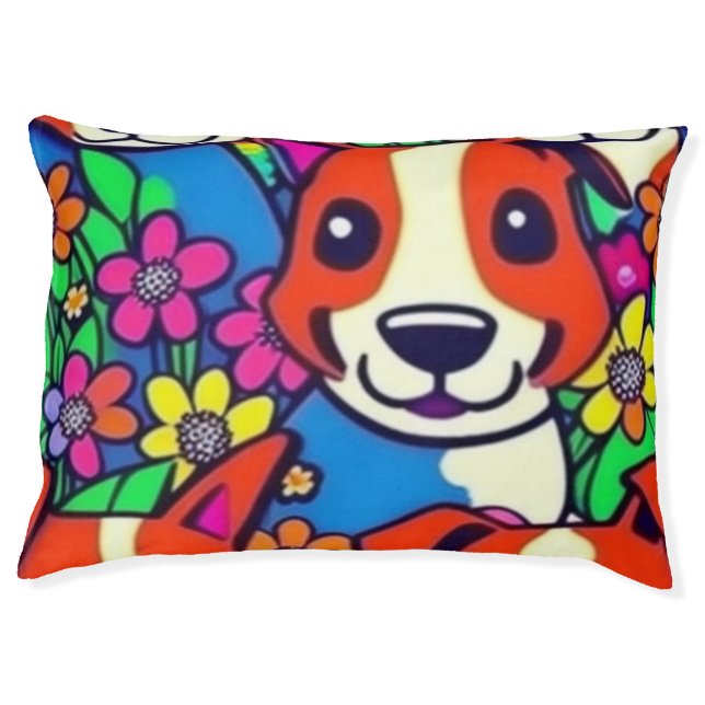 Floral dogs pet bed (Front)