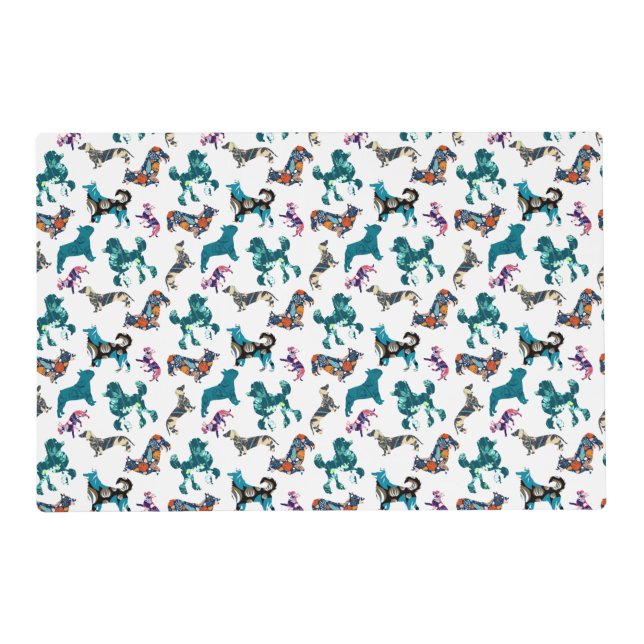 Floral Dogs Placemat (Front)
