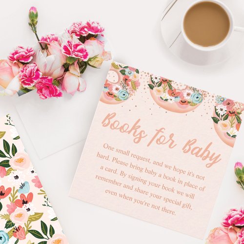 Floral Donuts Baby Shower Books For Baby Enclosure Card