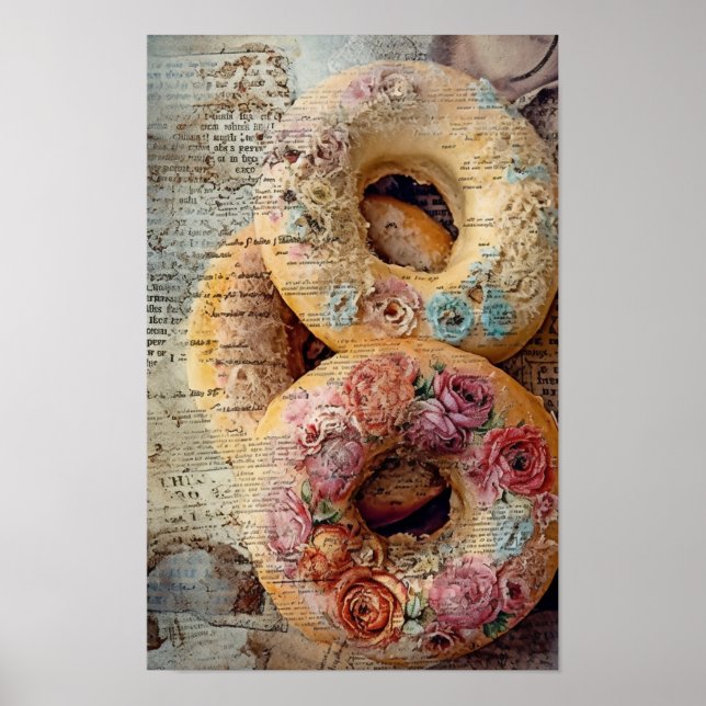 Floral Donuts  Poster (Front)