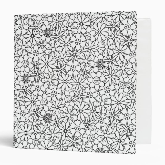 Floral Doodle 3 Ring Binder (Front/Inside)
