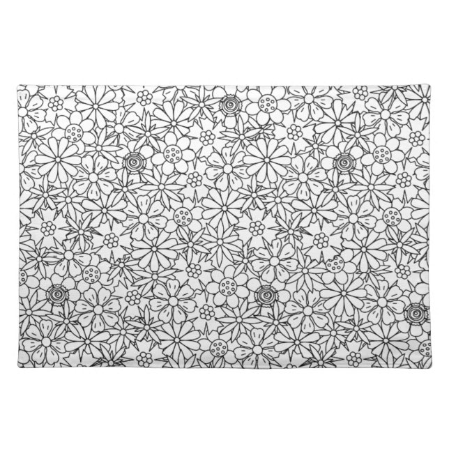 Floral Doodle Cloth Placemat (Front)