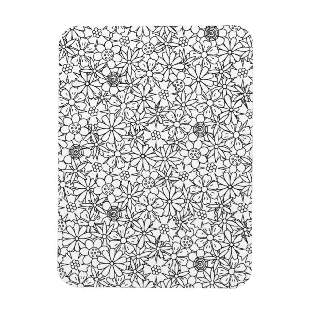 Floral Doodle Magnet (Vertical)