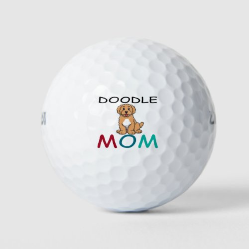 Floral Doodle Mom _ Golden Doodle Goldendoodle Golf Balls