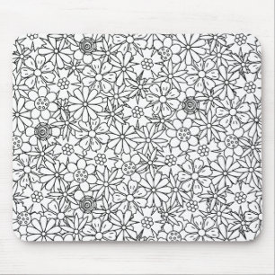 Floral Doodle Mouse Pad