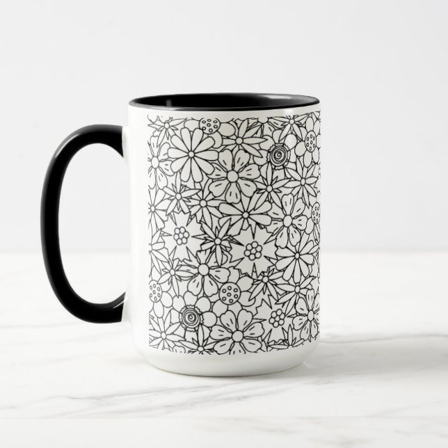 Floral Doodle Mug (Left)