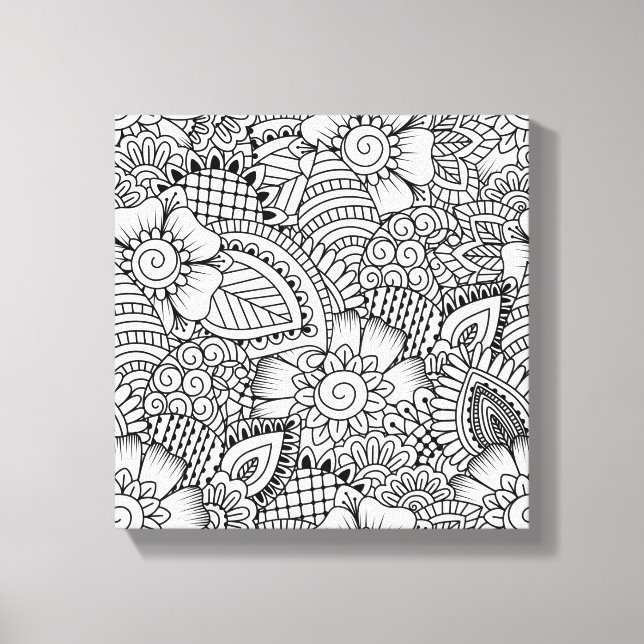 Floral Doodle Pattern 6 Canvas Print (Front)