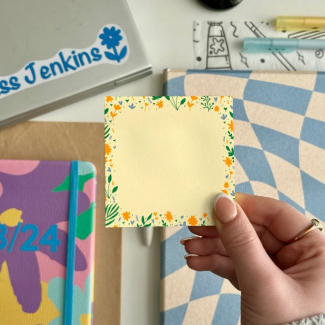 Floral Doodle Pattern Notes 7.6 x 7.6 cm (Creator Uploaded)