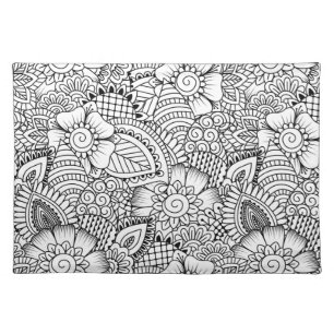 Floral Doodle Pattern Placemat
