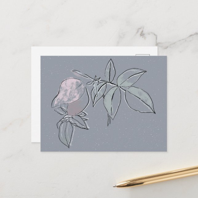 Floral Doodle  Postcard (Front/Back In Situ)