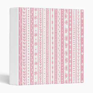 Floral doodle stripes 3 ring binder