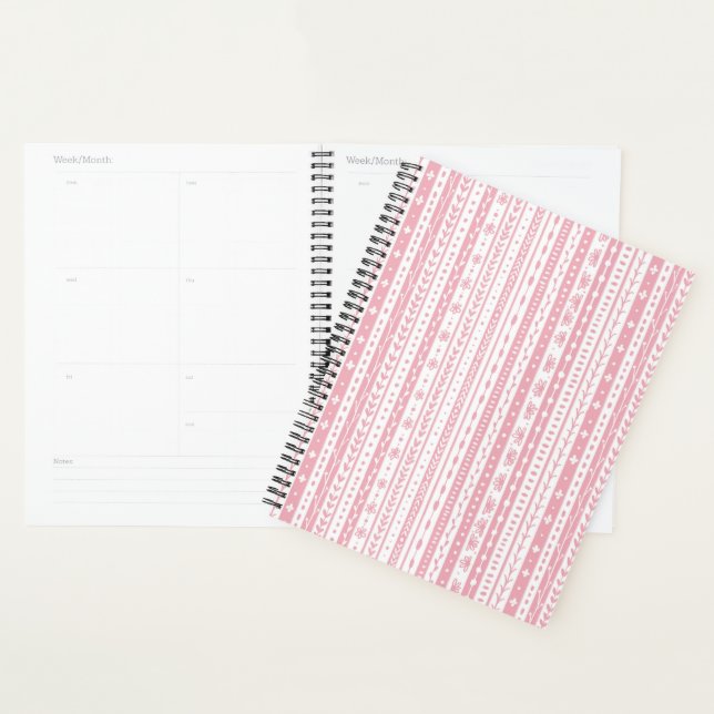 Floral doodle stripes planner (Display)