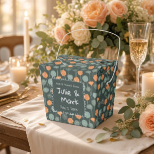 Floral Doodle Thank You Favor Boxes