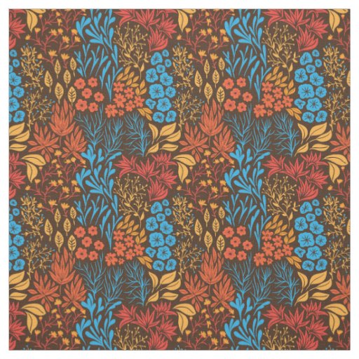 Floral doodles dark fabric