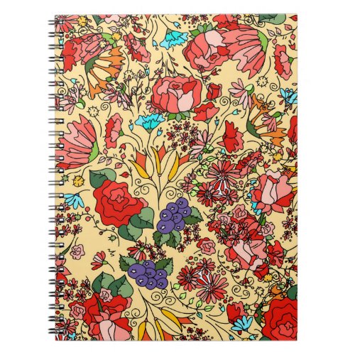Floral doodles decorative vintage card notebook