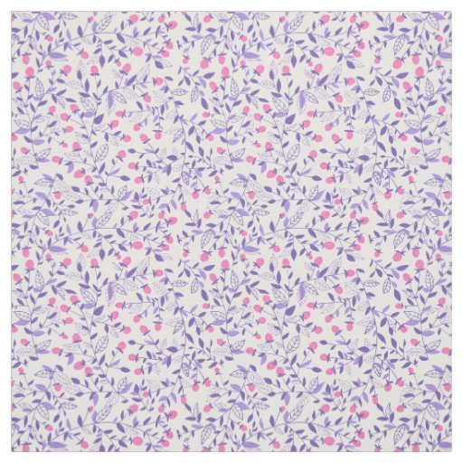 Floral doodles pink and violet fabric