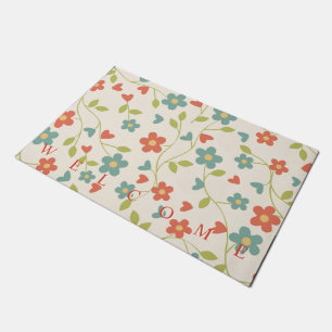 Floral Doormat Welcome Spring