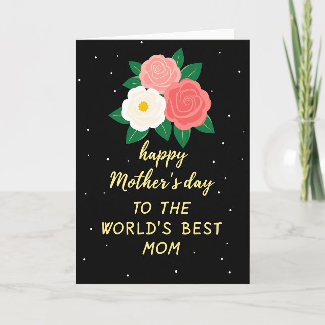 Floral Dot Pattern Greeting Card (Front)