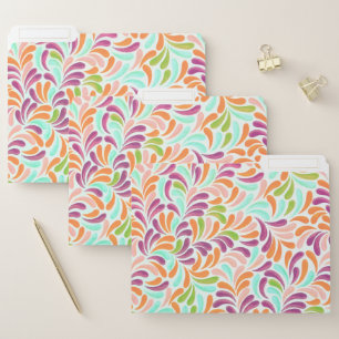 Floral Dot Vintage Geometric Stripe File Folder