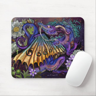 Floral Dragon  Mouse Pad