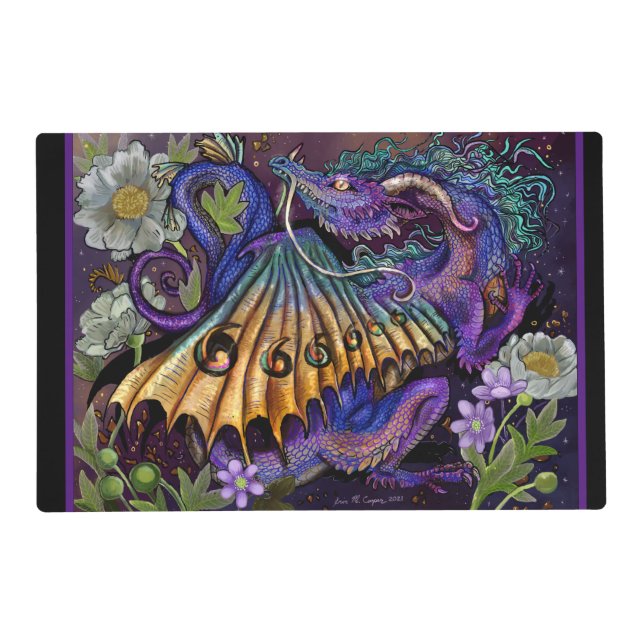 Floral Dragon  Placemat (Back)
