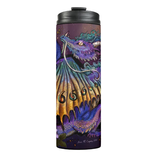 Floral Dragon Thermal Tumbler (Front)