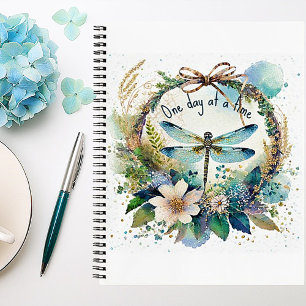 Floral dragonfly One day at a time journal