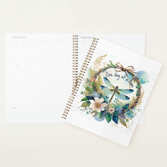 Floral dragonfly One day at a time  Planner (Display)
