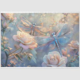 Floral Dragonfly Pastel Ethereal Whimsical Tissue Paper