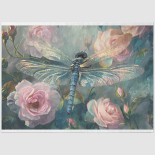 Floral Dragonfly Pastel Ethereal Whimsical Tissue Paper