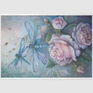 Floral Dragonfly Pastel Ethereal Whimsical Tissue Paper